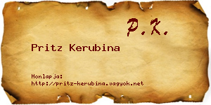 Pritz Kerubina névjegykártya
